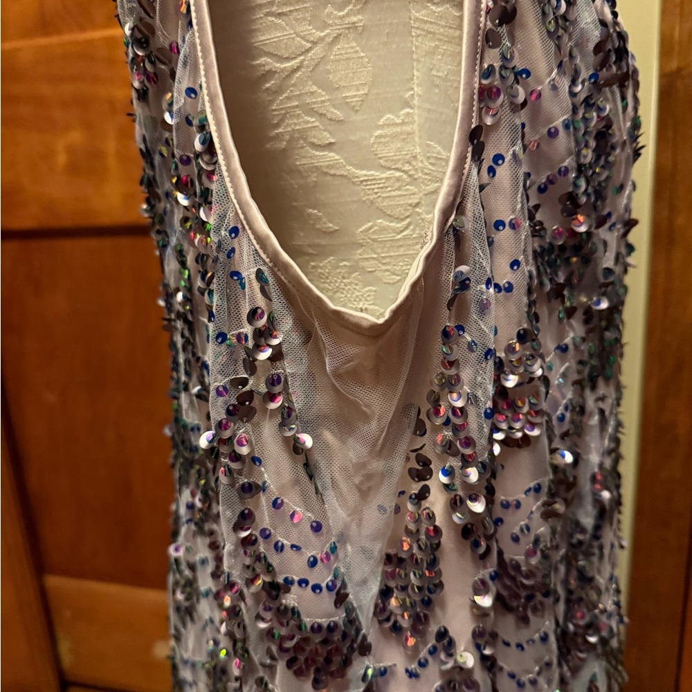 Pink/purple Sequin A-Line Sleeveless Dress - Picture 5 of 8
